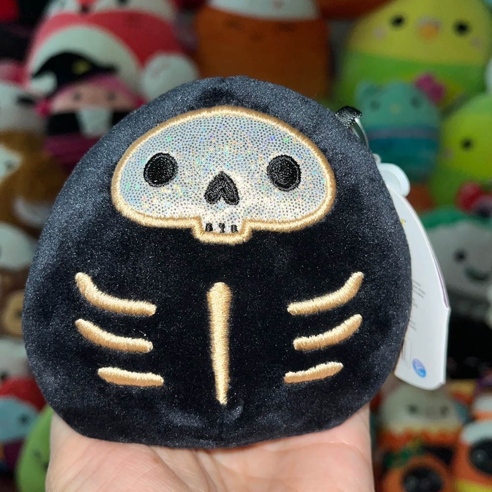 🩻 Squishmallows Stix the Black/Iridescent/Silver/Gold Skeleton HTF NWT 5” 2021
